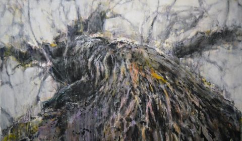 Baum 1, 2015, Acryl und Kohle auf Leinwand, 125 x 200 cm © Dieter Konsek