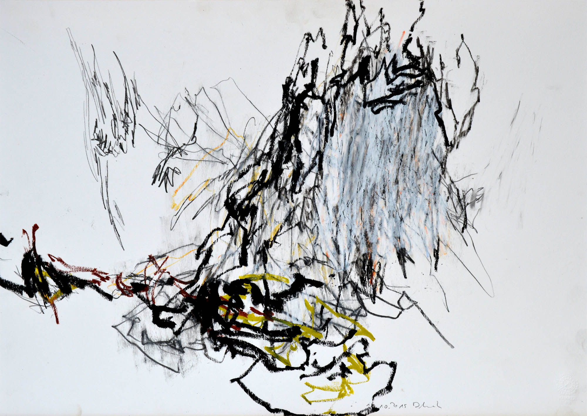 11. 10, 2015, Ölpastell und Bleistift auf Papier, 36,5 x 51 cm © Dieter Konsek
