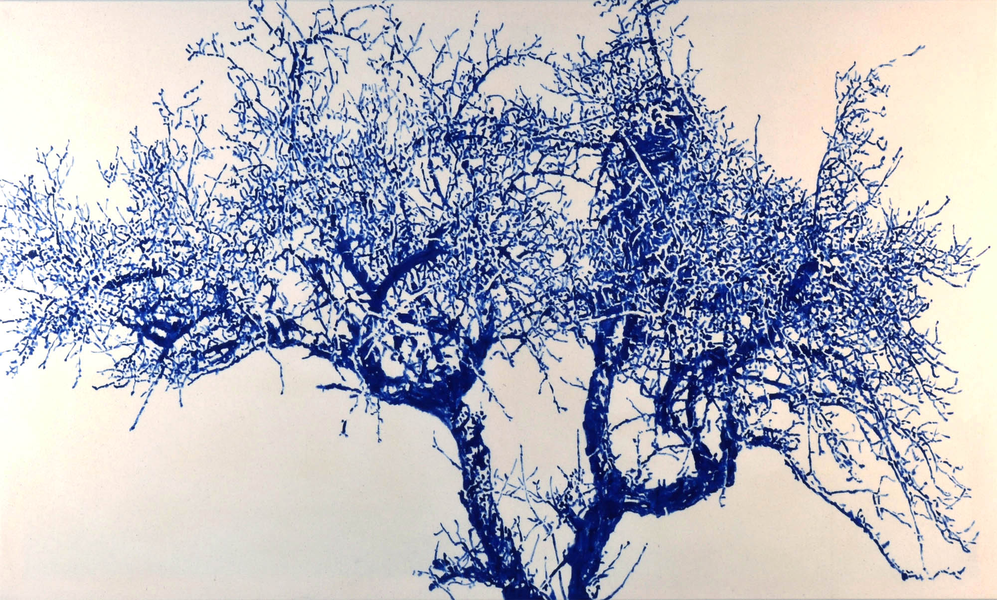 blauer Baum, 2022, Acryl auf Leinwand, 100 x 170 cm © Dieter Konsek